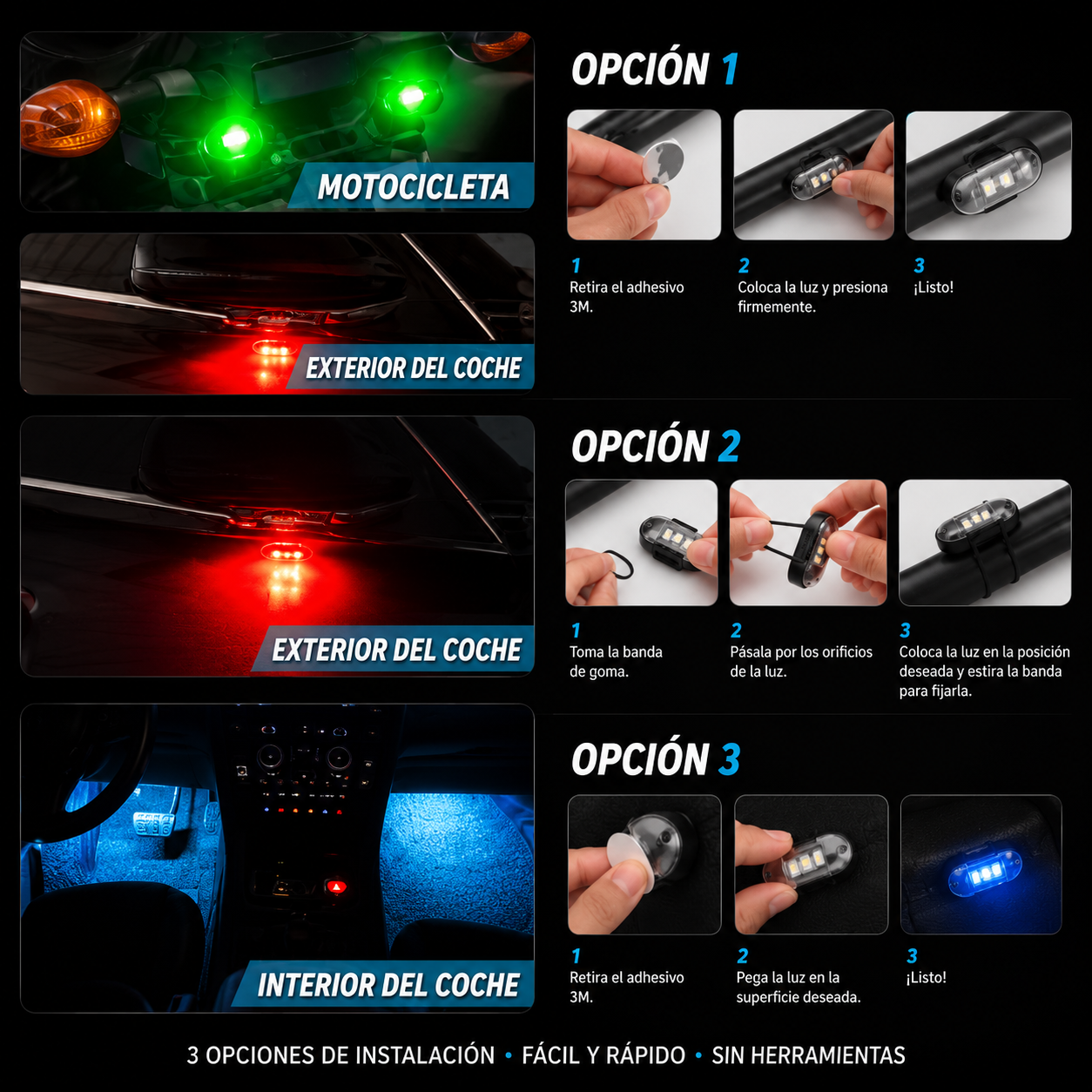 Pack de 6 Luces LED  para Vehículos